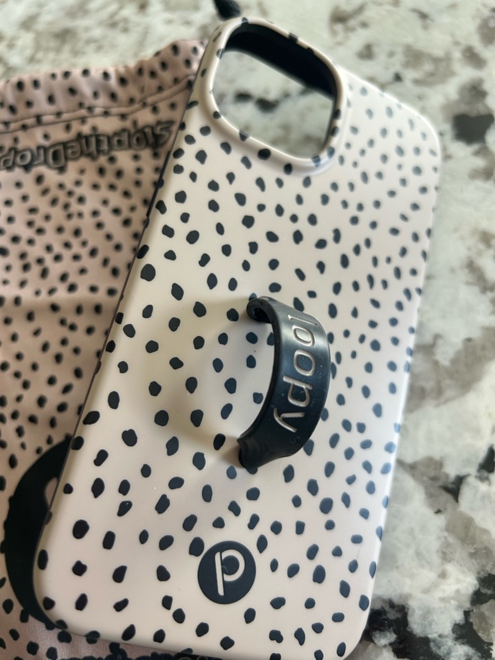 Loopy 14 Spot Print Tan & Black Phone Case